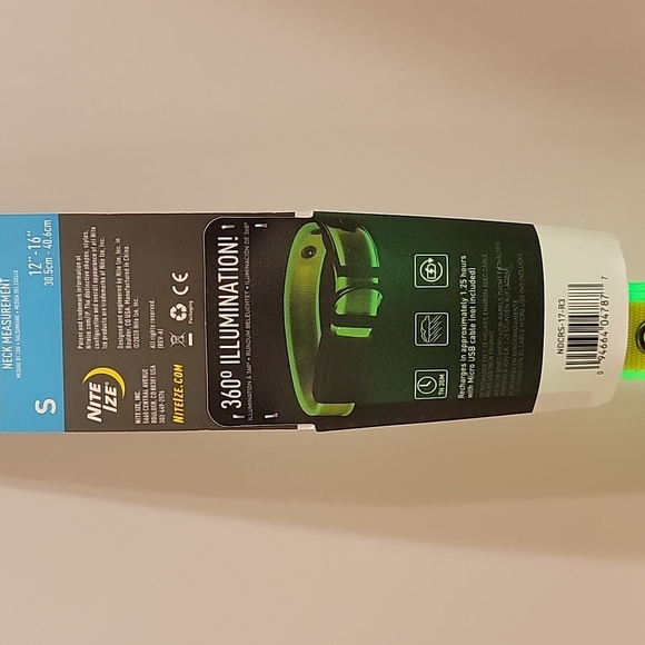 NiteDog Rechargeable LED Collar Lime Green Small - Picture 7 of 9